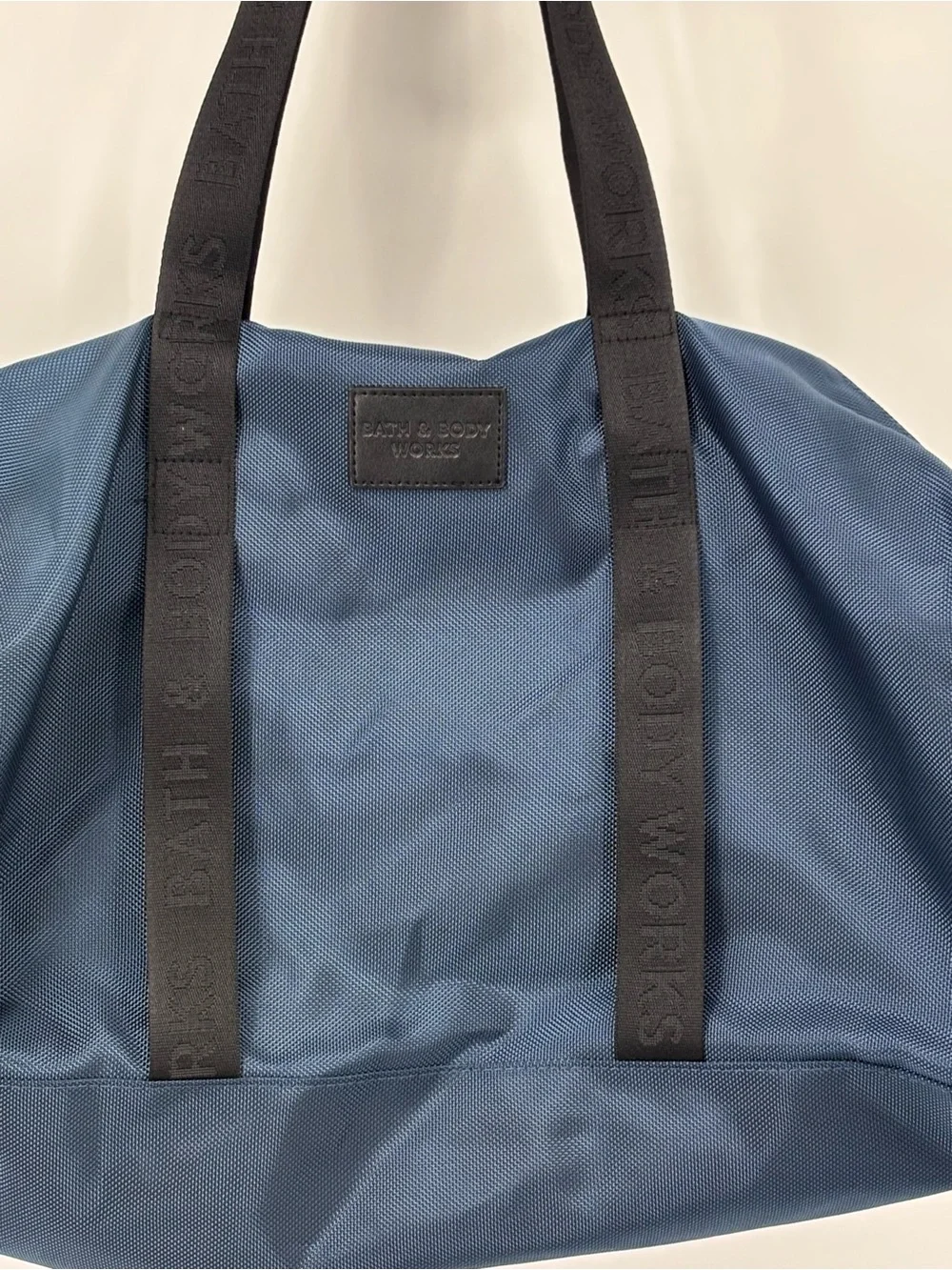 NWT Bath & Body Works weekender zip top tote duffel bag navy travel gym